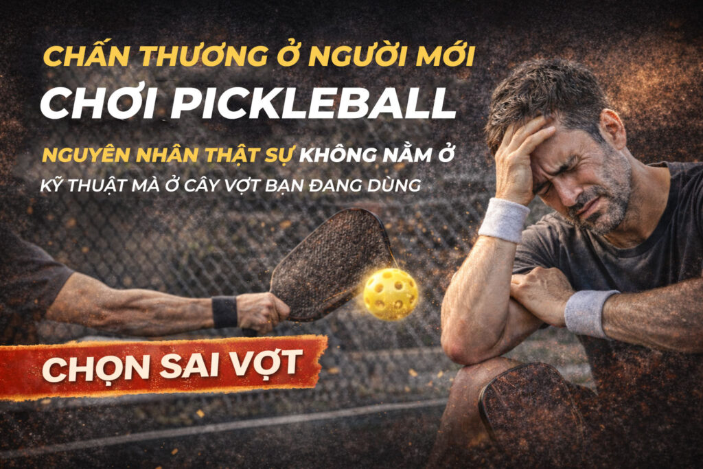 Chấn thương ở người mới chơi pickleball: Nguyên nhân thật sự đến từ việc chọn sai vợt 2 chấn thương ở người mới chơi pickleball